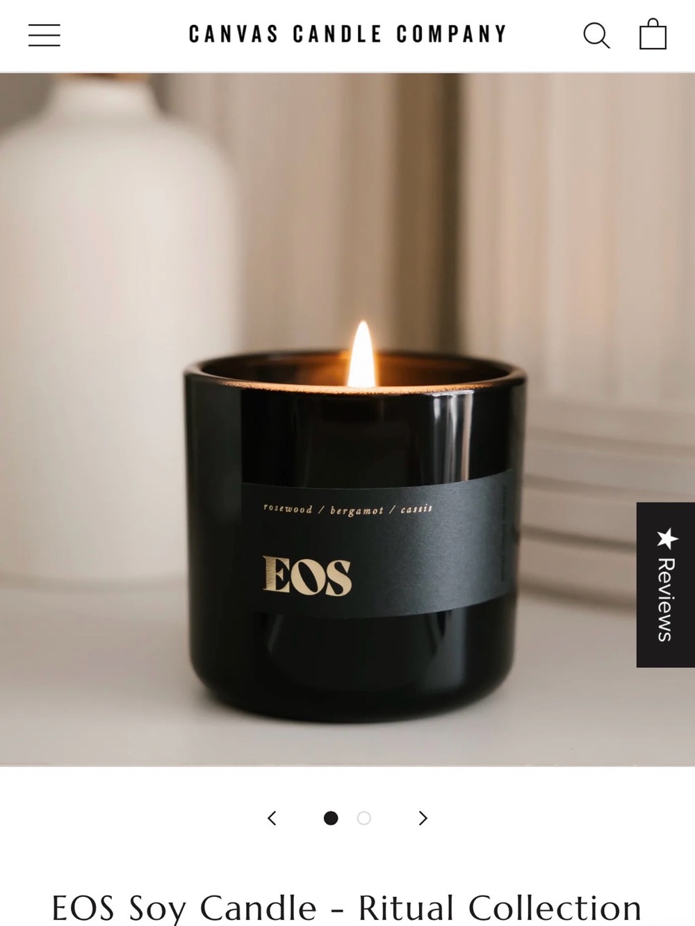 CANVAS CANDLE COMPNY - EOS Soy Candle - Black